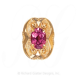 GS456 PT - 14 Karat Gold Pink Tourmaline Slide 